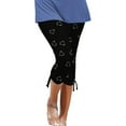 thumbnail image 1 of Eagokdc 3/4 Capris Pants for Women Loose Plain Casual Wide Leg Cotton Capri Pants With Pockets Size S-2XL, 1 of 4