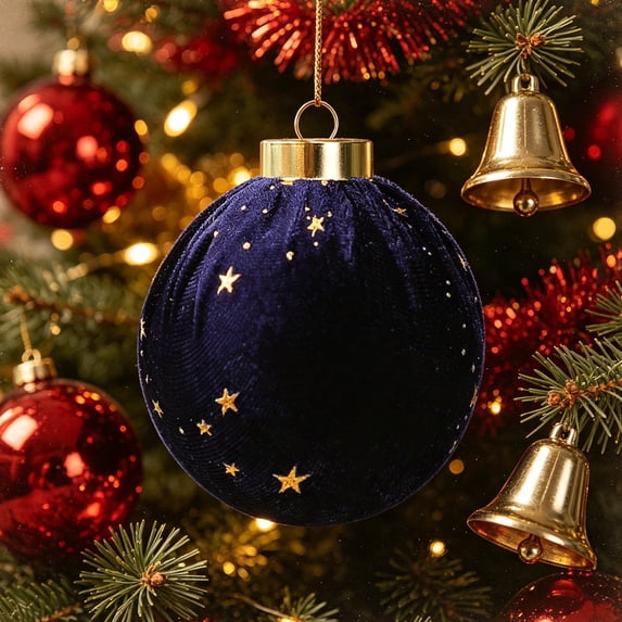 Eagokdc Christmas Hanging Decorations Flocked Velvet Tree Balls, Shatterproof Xmas Hanging Balls for Holiday Decor Gift Stocking Stuffer