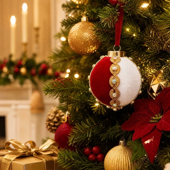 Eagokdc Christmas Ornaments Set Ball Hanging Decorations, Shatterproof Festive Hanging Balls for Office Dormitory Garden Party Home Decor