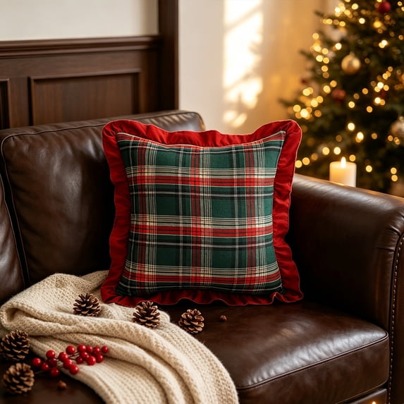 Eagokdc Christmas Pillow Cases Cozy Soft Backrest Pillow Cover, Fade Resistant and Washable Pillowcase for Dormitory Office Couch Sofa Bed