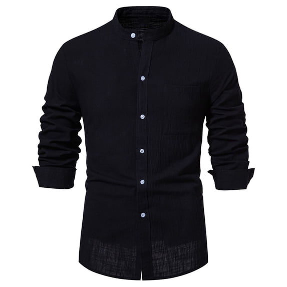 Eagokdc Man Fashion Shirts Casual Long Sleeves Wrinkle-Free Collar Work Cotton Big and Tall Shirt Size S-2XL
