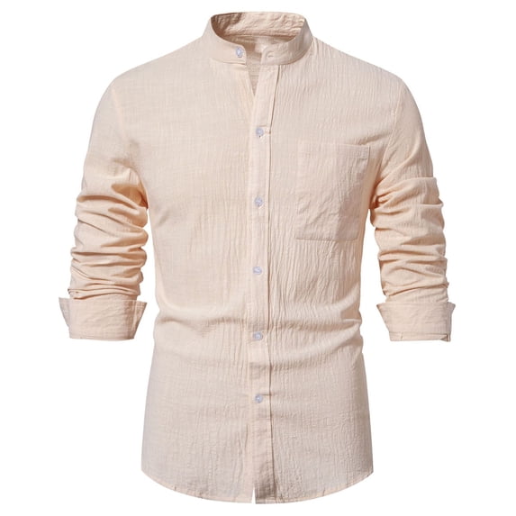 Eagokdc Man Fashion Shirts Casual Long Sleeves Wrinkle-Free Collar Work Cotton Big and Tall Shirt Size S-2XL