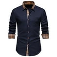 thumbnail image 1 of Eagokdc Man Fashion Shirts Casual Solid Button Down Formal Long Sleeves Collar Tall Blouse Shirt Size S-3XL, 1 of 9