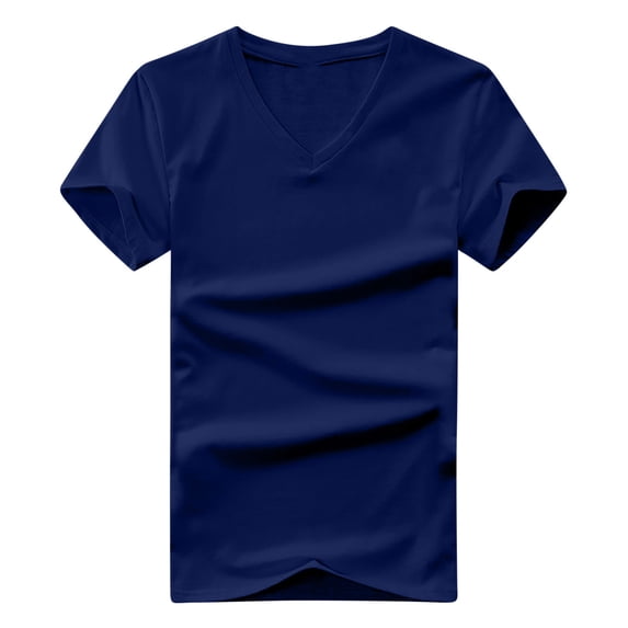 Eagokdc Men T shirt Casual V Neck Plain Fitness Black Plain Big and Tall Short Sleeve Tee Shirts Size S-5XL