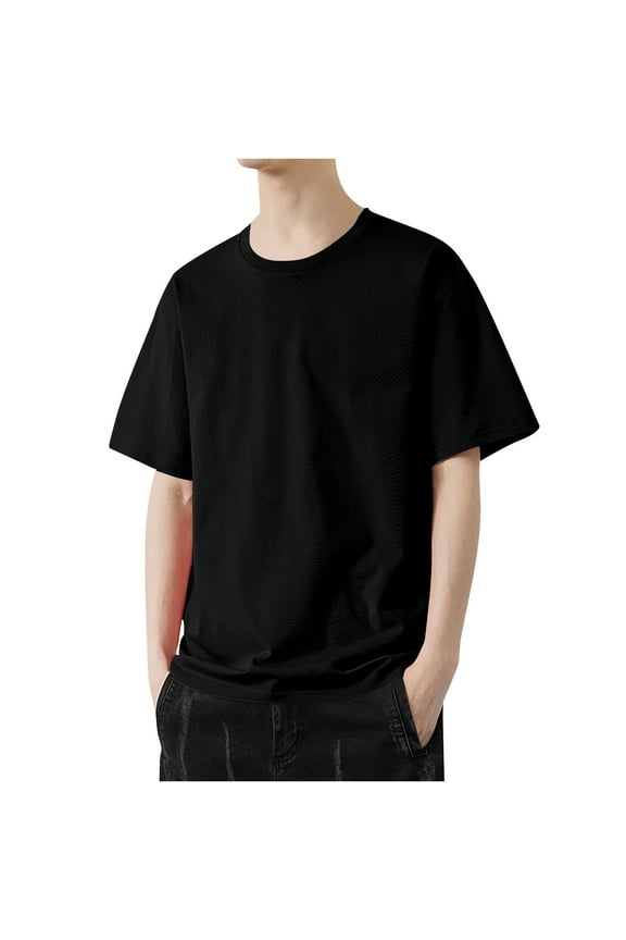 Men's T shirt Casual Round Neck Loose Short Sleeve Plain Large Nice Gym Big and Tall Tee Top Size M-6XL