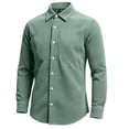 thumbnail image 1 of Eagokdc Mens Lightweight Shirts Business Casual Button Down Collar Long Sleeves Big and Tall Shirt Size S-4XL, 1 of 6