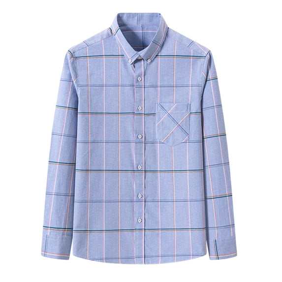 Eagokdc Mens Lightweight Shirts Cotton Solid Casual Button Down Collar Long Sleeves Big and Tall Shirt Size S-XL