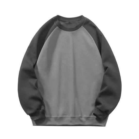 Eagokdc Mens Work Tops Casual Long Sleeves Sports Top Round Neck Cotton Big and Tall Shirt Size M-5XL