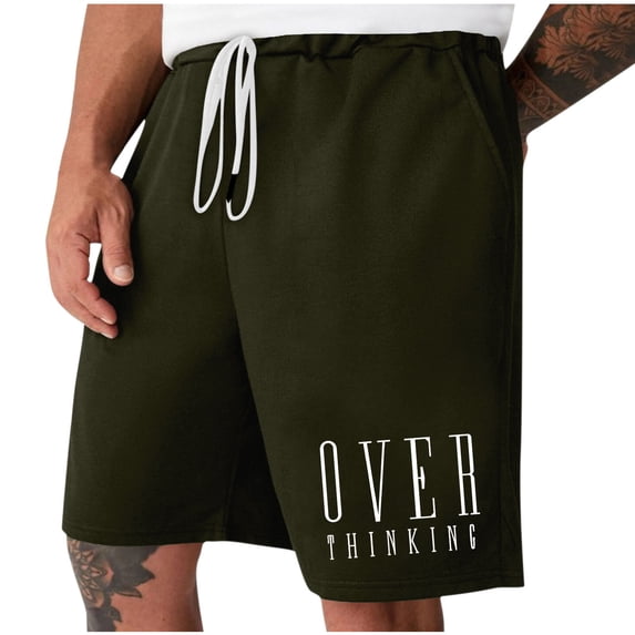 Eagokdc Mens Workout Shorts Cotton Casual Summer Elastic Waist Loose Athletic Big And Tall Short Size M-5XL