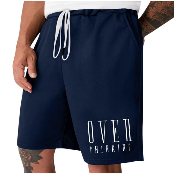 Eagokdc Mens Workout Shorts Cotton Casual Summer Elastic Waist Loose Athletic Big And Tall Short Size M-5XL