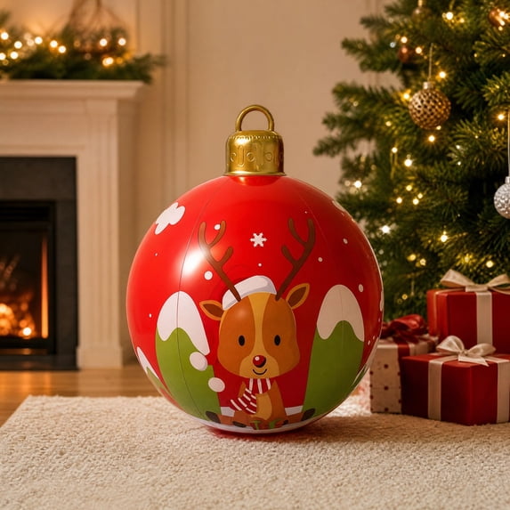 Eagokdc Oversized Inflatable Balls Ornaments Christmas Decorations, Christmas Inflatables Pool Floating Balls for Garden Lawn Yard Holiday Front Door Window Decor