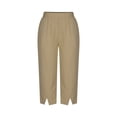 thumbnail image 1 of Eagokdc Soft Capri Pants for Women Loose Casual Summer Elastic Waist Ladies Capris With Pockets Size XS-L, 1 of 5