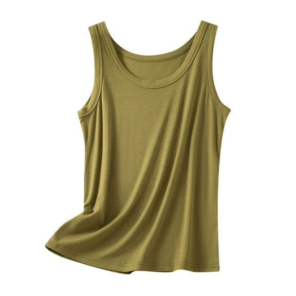 Eagokdc Tank Tops for Women Casual Scoop Neck Sleeveless Summer Black Shirt Loose Basic Top Size M-2XL