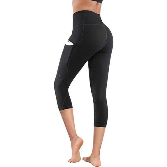 Eagokdc Women's Capris Pants Loose Casual Solid Color Straight Quick Dry with Pocket for Yoga Workout Size XS-XL