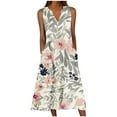 thumbnail image 1 of Eagokdc Women's Casual Dress V Neck Sleeveless Floral Loose Summer Beach Maxi Dresses Plus Size S-5XL, 1 of 5