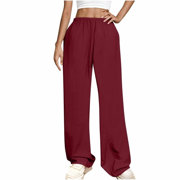 Eagokdc Women's Casual Pants Workout Wide Leg Athletic Loose Pants Color Wide Leg Pant Size S-3XL