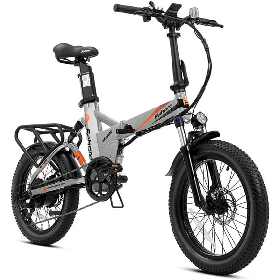 Eahora Azarias Folding Electric Bike 750W 30MPH Electric Bike for Adult 48V 18AH Electric Bicycle Up to 100 Miles Full Suspension Ebike for Man