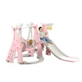 thumbnail image 1 of Ealing Slide and Swing Set for Toddlers ,Baby Swing with Safety Belt for Age 1-2,with Basketball Hoop, Indoor Outdoor 4 in 1 Toddler Playset ,Pink, 1 of 8