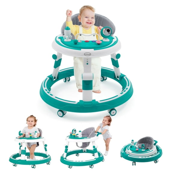 Ealing Baby Walker,Portable Foldable with Wheels ,Anti-Rollover,3-in-1 Activity Center Toys for 6-18 Months