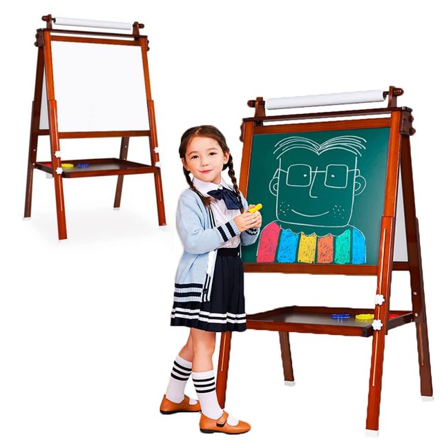 Ealing Kids Art Easel for Kids Toddlers with Chalkboard Ages 2 4 6 8, DoubleSided