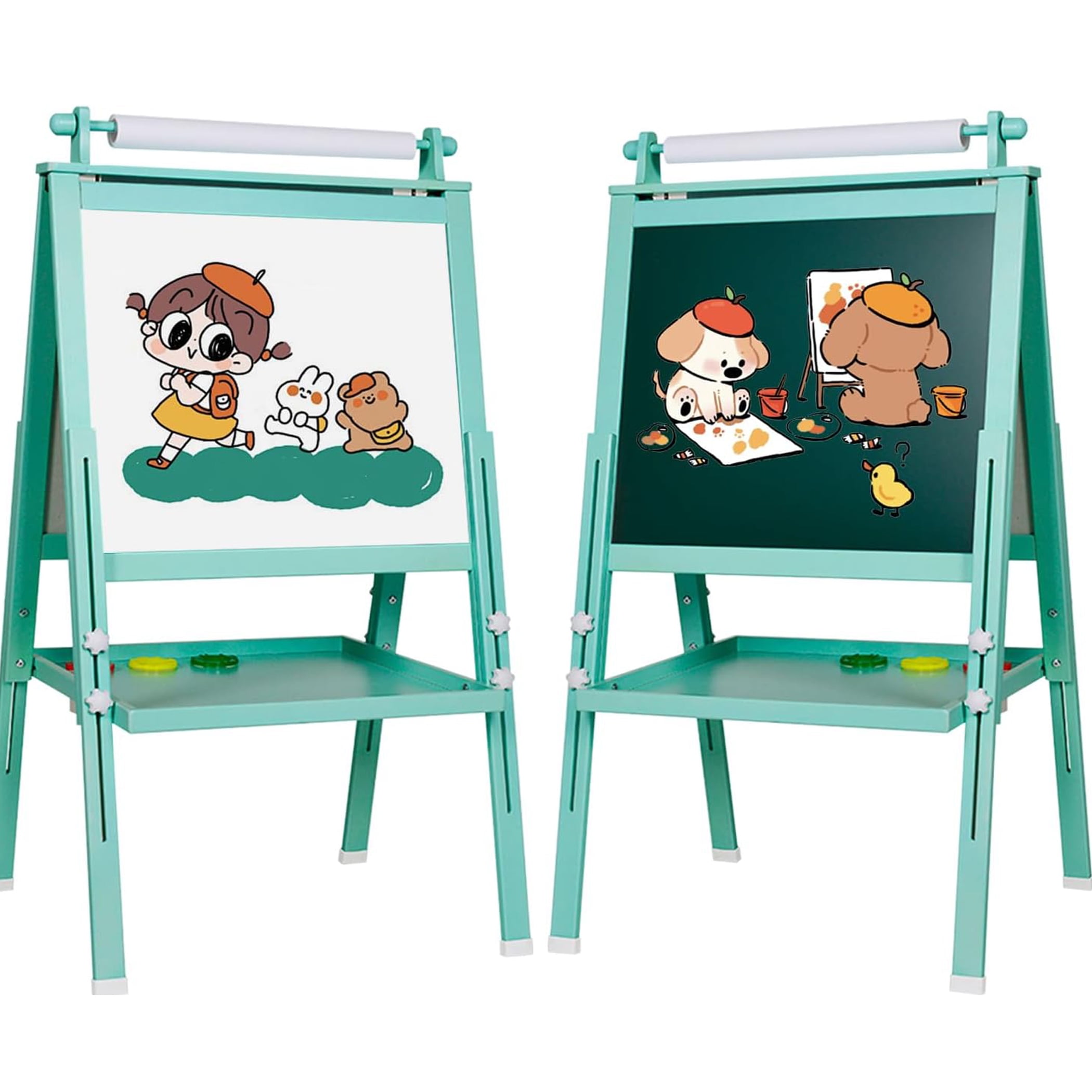 Ealing Art Easel for Kids Toddler Drawing Chalkboard,