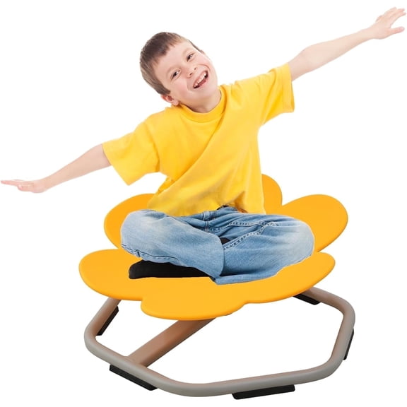 Ealing Kids Sensory Spinning Chair,Sensory Swivel Chair for Autistic &ADHD Children for Body Coordination,Petals Shaped,Orange