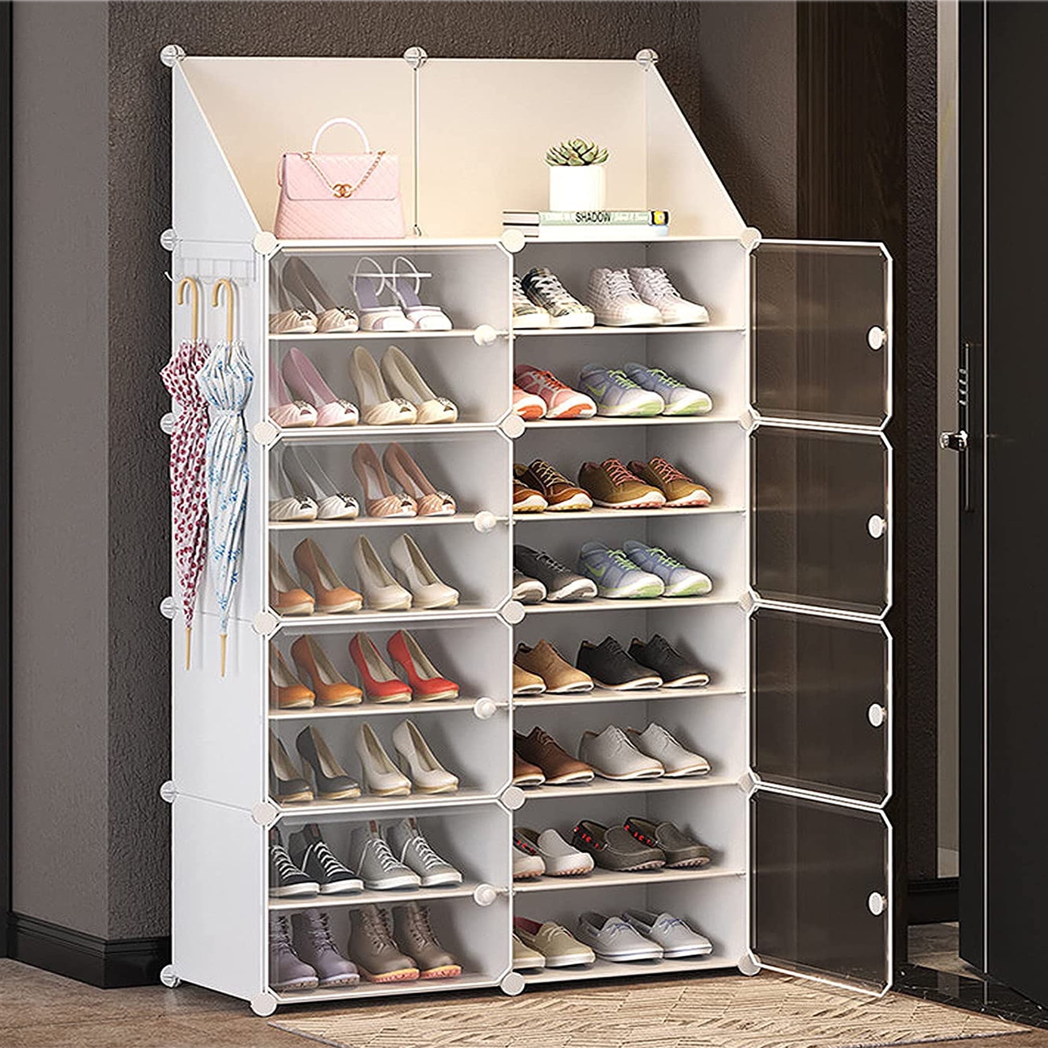 Ealing 8-Tier Shoe Rack, 32-Pair Storage, Portable Closet