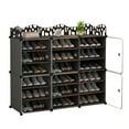 thumbnail image 1 of Ealing Shoe Rack Storage Cabinet with Doors, Portable Shoes Rack Organizer, Expandable Standing Rack, Storage 36-72 Pairs Shoes, Boots, Slippers for Entryway, Bedroom, Bedroom 6-Tier(Black), 1 of 7