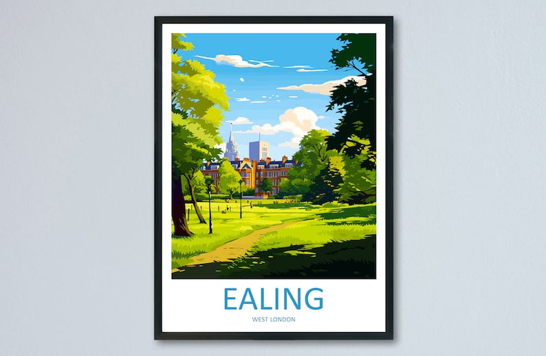 Ealing Travel Print England Wall Art for Home Décor