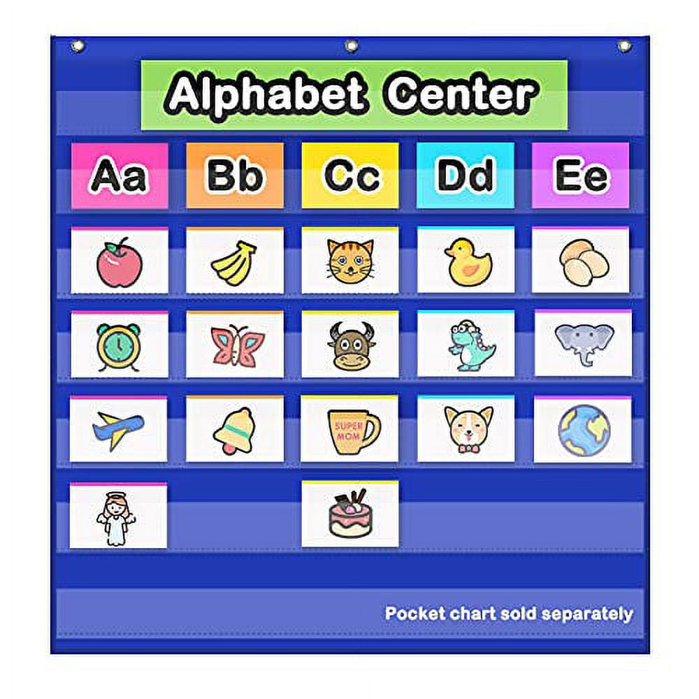 Eamay Standard Pocket Charts,Black 7 Pocket Chart for Teacher Lessons