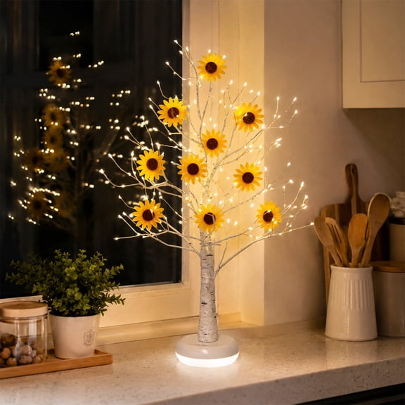 Eambrite 22" Sunflower Tree, Lighted Fairy Tree with Timer Gifts for Women