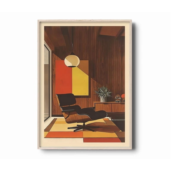 Eames Lounge Chair Art Print, Unframed Paper Poster 8x10in