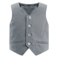 thumbnail image 1 of Eandarui Boys Formal Vest Waistcoat Gentlemen Solid Color Vest for Wedding Festival Party Gray 4T, 1 of 6