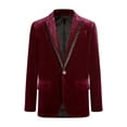 thumbnail image 1 of Eandarui Boys Velvet Sport Blazer Classic Fit Lapel Suit Jacket Single Breasted Outerwear Coat Burgundy 14, 1 of 5