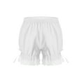 thumbnail image 1 of Eandarui Girls' Elastic Waist Safety Underskirt Ruffle Lace Pumpkin Pants Bottom Bloomer Shorts White 130, 1 of 5