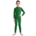 thumbnail image 1 of Eandarui Girls Kids Mock Neck Full Length One Piece Unitard Gymnastics Dance Leotard Jumpsuit Green 5XL, 1 of 7