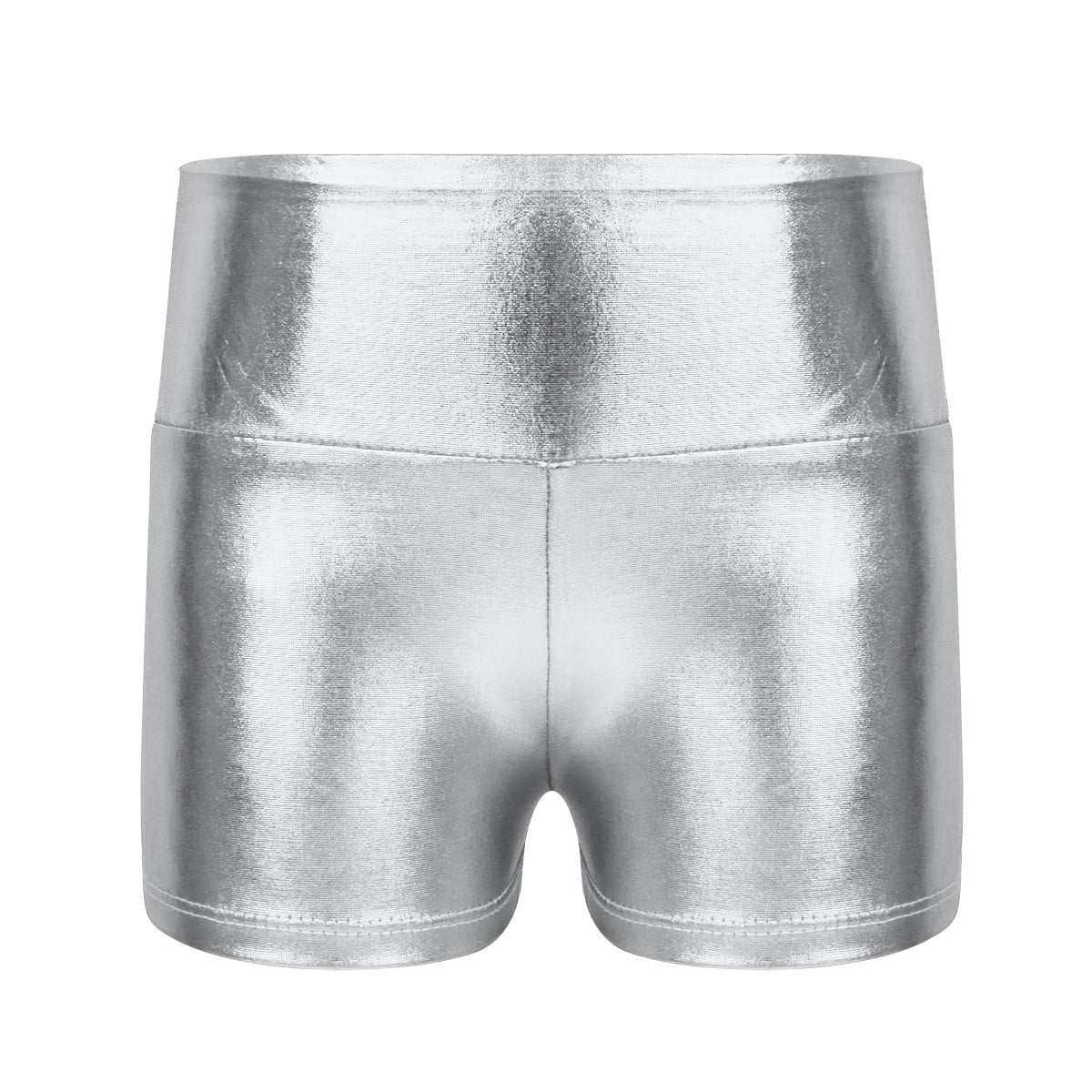 Eandarui Girls Metallic Shiny Dance Shorts Kids Dancing Training