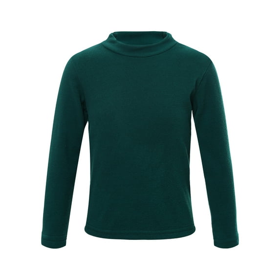 Eandarui Kids Boys Girls Thermal Underwear Tops Winter Fleece Lined Long Sleeve Undershirts Baselayer Green 110