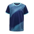 thumbnail image 1 of Eandarui Kids Boys Soccer Jersey Sports Shirt Short Sleeve T-Shirt Quick Dry Breathable Athletic Tops B Navy Blue XS, 1 of 7