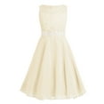 thumbnail image 1 of Eandarui Kids Flower Girl Dress Princess Lace Sequined Chiffon Dress Pageant Formal Dress Up Beige 14, 1 of 7