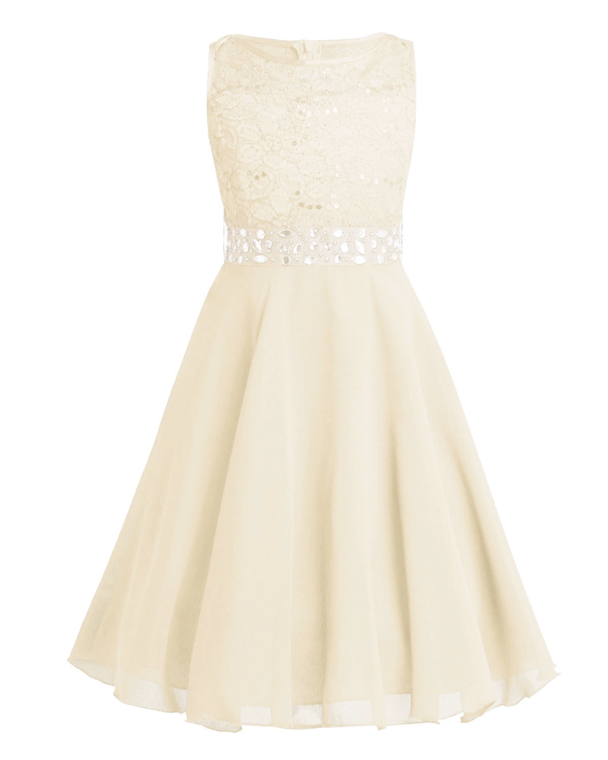 Rhea Elegant Beige Princess Party Dress for Girls