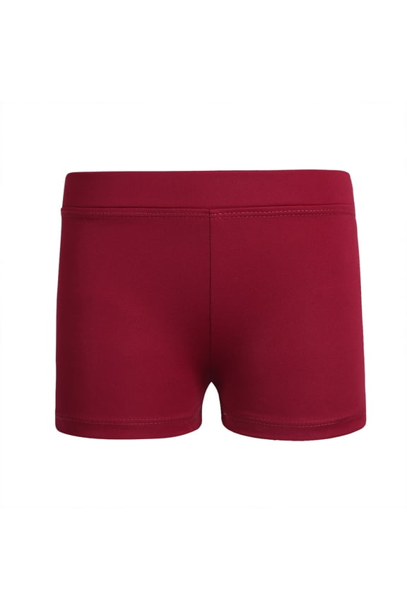 Kids Girls Gymnastic Dance Boyshorts Low Rise Shorts Dancer Athletic Booty Boy-Cut Sports Burgundy 12