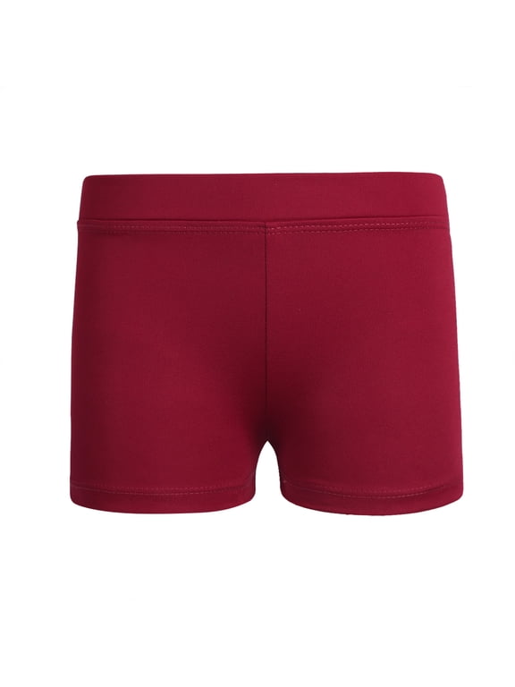 Kids Girls Gymnastic Dance Boyshorts Low Rise Shorts Dancer Athletic Booty Boy-Cut Sports Burgundy 16