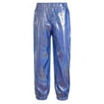 thumbnail image 1 of Eandarui Kids Girls Hip Hop Street Dance Pant Glittery Metallic Legging Trousers Jazz Dancing Blue 110, 1 of 7