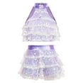 thumbnail image 1 of Eandarui Kids Girls Sequins Dance Outfits Set 2 Piece Metallic Crop Top with Skirt Jazz Latin Lavender 12, 1 of 7
