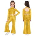thumbnail image 1 of Eandarui Kids Girls Sparkly Rave Festival Set Disco Party Dance Outfits Sequin Ballet Dancewear Gold 14, 1 of 6