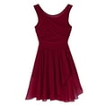 thumbnail image 1 of Eandarui Lyrical Dance Costume for Women Sleeveless Asymmetrical Gymnastics Ballet Dress Contemporary Wine Red S, 1 of 6