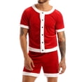 thumbnail image 1 of Eandarui Men's 2 Piece Santa Claus Short Sleeve T Shirt and Boxer Shorts Christmas Costume Outfit Set Red L, 1 of 6