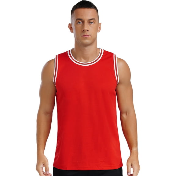 Eandarui Men's Athletic Basketball Jersey Lightweight Training Sports Shirts for Basketball Team Red L