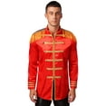 thumbnail image 1 of Eandarui Men's Halloween SGT Sergeant Pepper Costume Jacket Fancy Dress Hippie Music Star 1960s Shirt Red L, 1 of 7